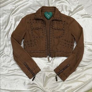 Studded Cropped Women's Jacket